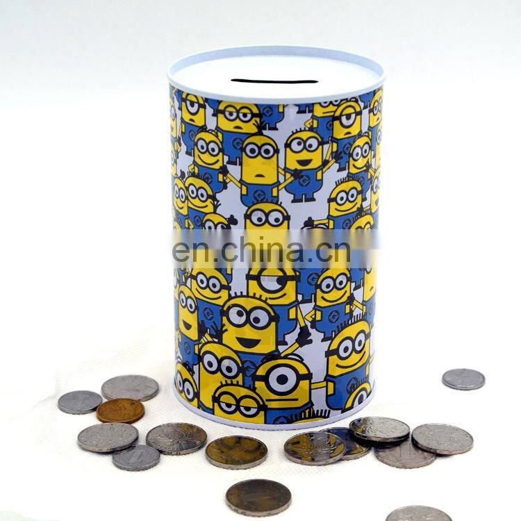 empty money coin metal tin box/custom printed money tin