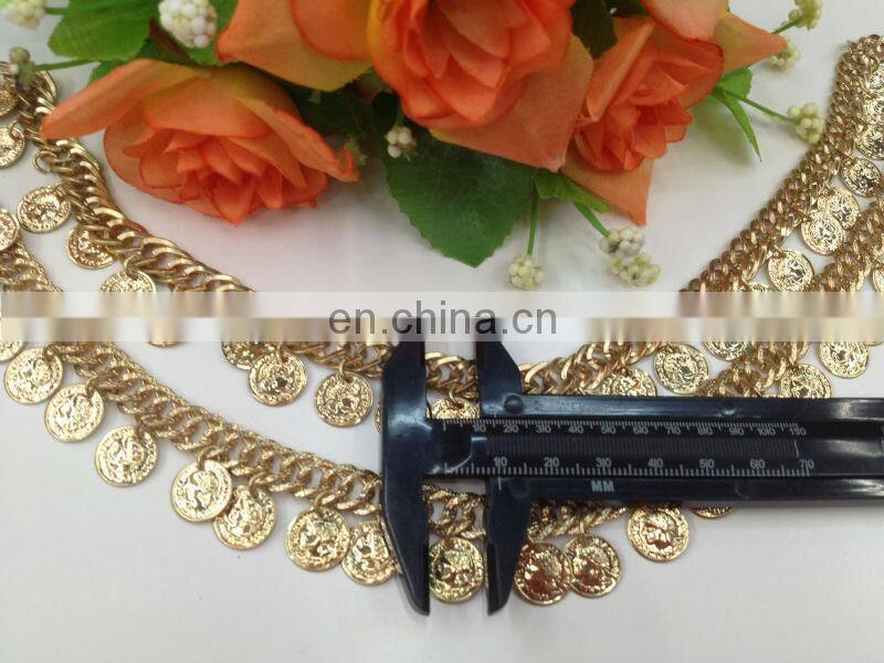 hot sell leave metal chain trimming sew on clothing bags or shoes garment accessories