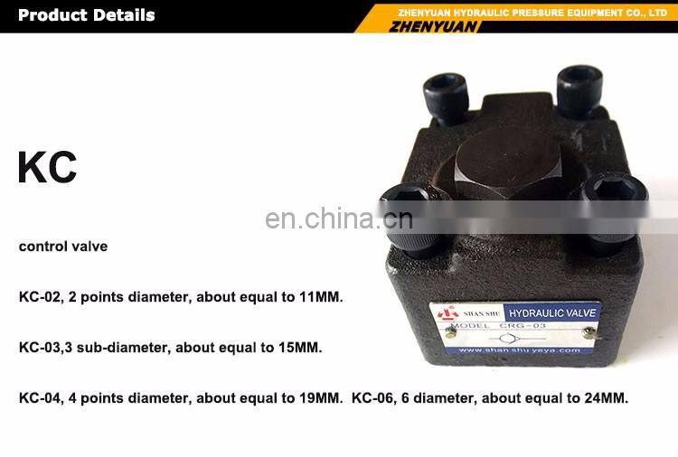 Hydraulic screw type one - way flow control regulating throttle valve KC-02,03,04,06,08 air pressure regulating valve