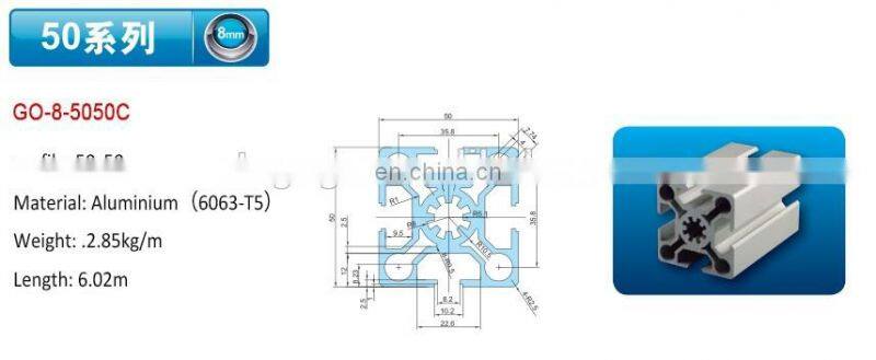 awning 50x50 aluminium profiles canopy