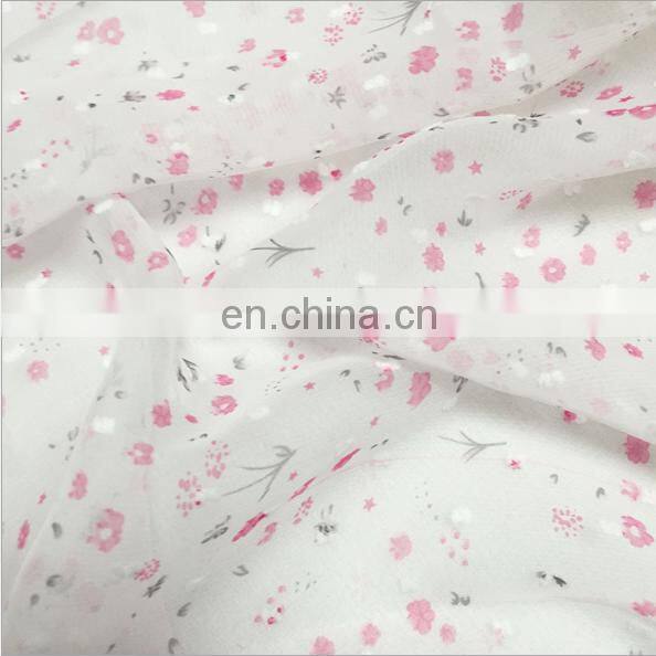 Custom Print Soft 100% Polyester Chiffon Fabric For Dress