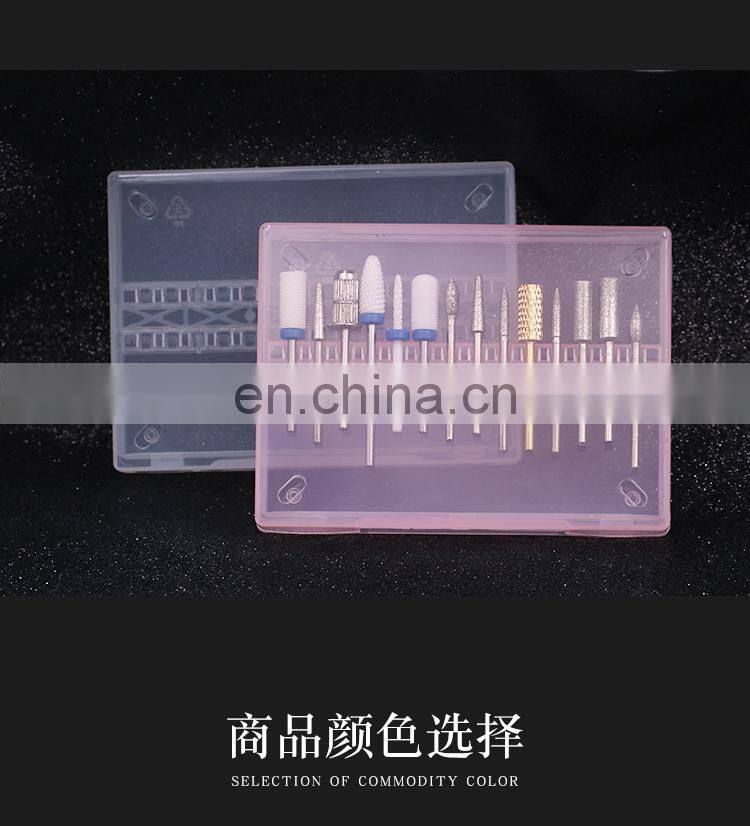 New 14 Grid Nail Drill Bit Exhibition Box Nail Drill Bit Storage Holder
