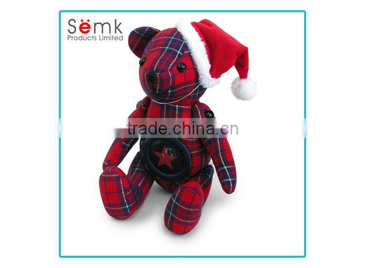 Novelty gifts cute portable bear shaped wireless bluetooth pillow speaker