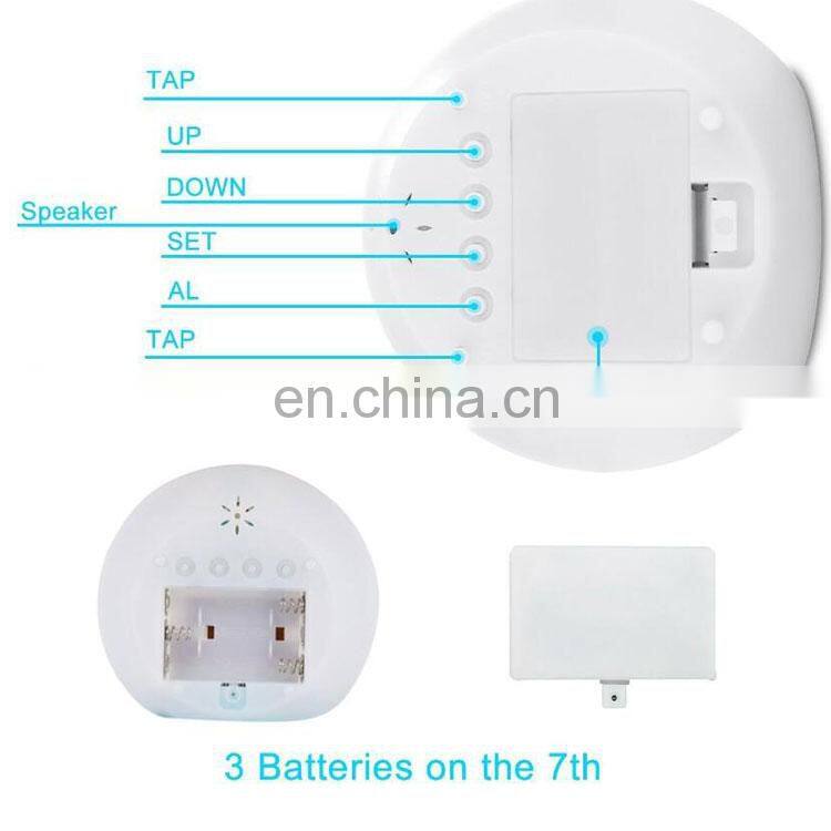 Touch sensor colors changing small round home decoration digital clock led