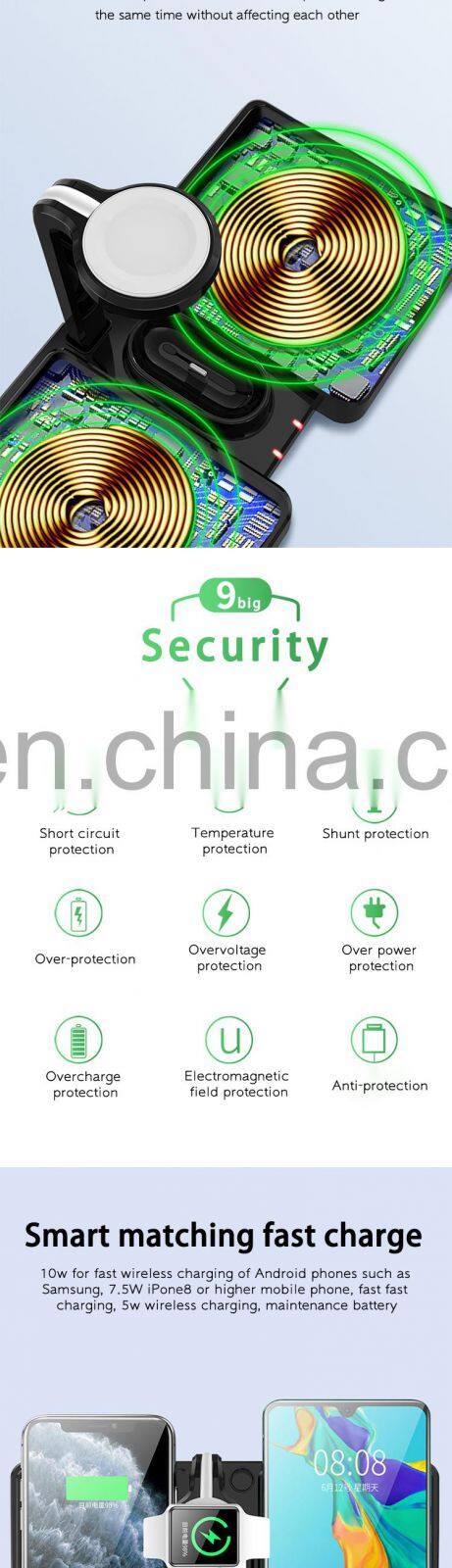 magnetic wireless charger headset 4 in 1 wholesale magnetic custom wireless charger adapter for iphone and android mobile phone