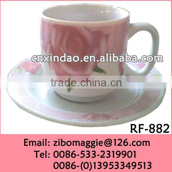 Good Quality and Nice Cute Design of Promotion Ceramic Antique Water Cups and Saucers