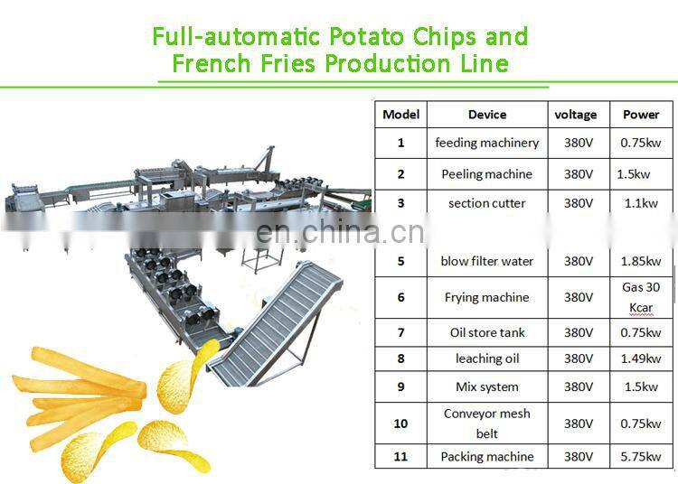 Potato Chips Making Processing Line Price French Fries Production Line Manufacture
