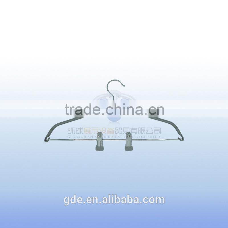 Wholesale grey coated clothes hanger with metal clip
