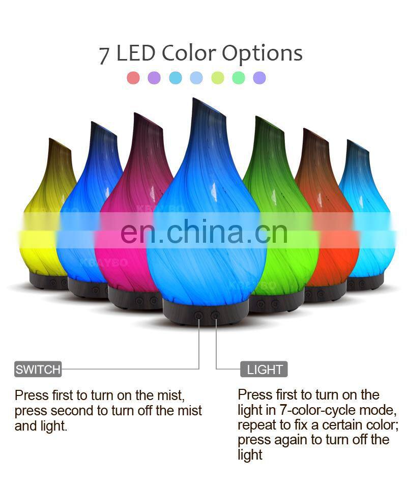 100mL 2021 Newest Ultrasonic 3D Glass diffuser aromatherapy oil diffuser