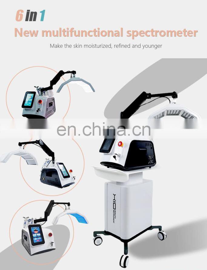 Multifunction aqua oxygen jet peeling skin rejuvenation 7 color led light therapy skin whitening machine