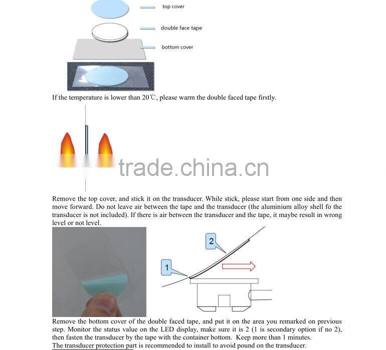 F500 ultrasonic sensor receiver transmitter water level meter liquid level measurement sensors with no drilling hole