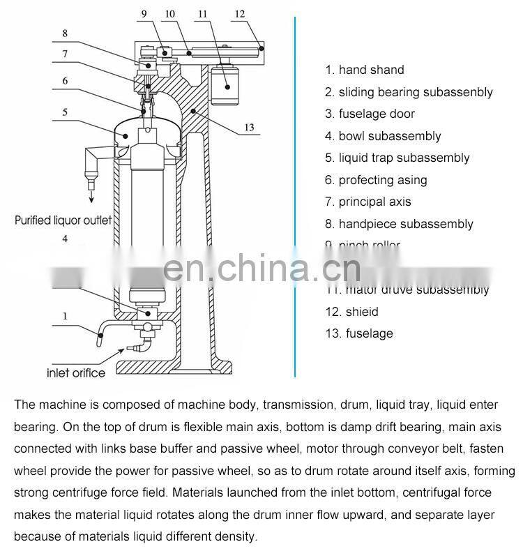 Tubular Industrial Fruit Juice Separator industrial tubular centrifuge