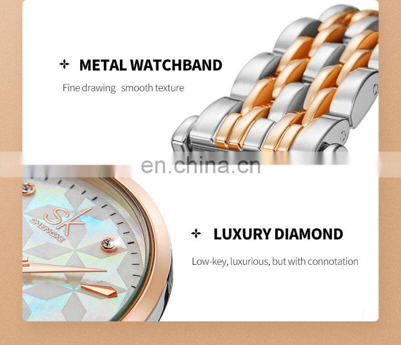 SHENGKE Shop for Watches Online Ladies Jewelry Watch Set K0136L Women Bracelet Watch Chic Necklace Wholesale Wristwatch