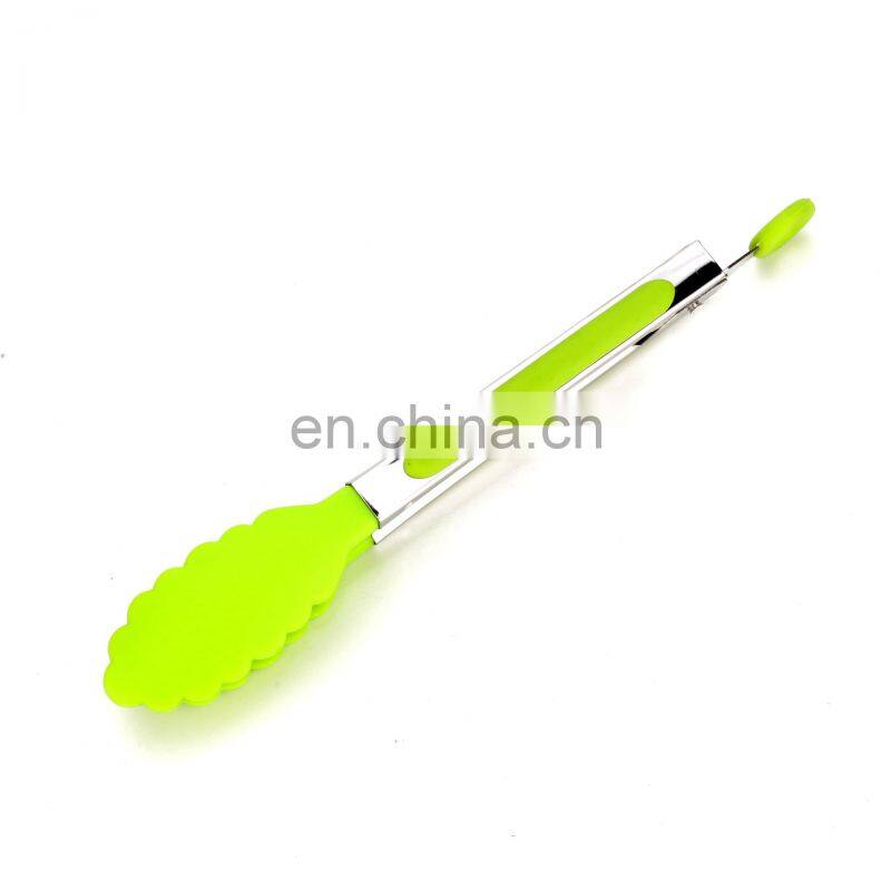 8 inch Silicone Food Tong Stainless Steel Kitchen Tongs Silicone Cooking Clip Clamp BBQ Tools Grill Kitchen Accessories