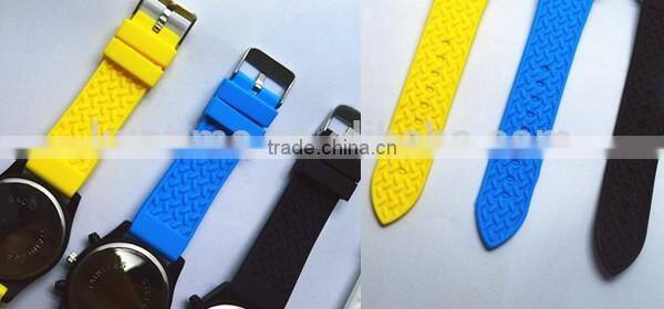 wholesale wrist watch ,mens stainless steel back quartz watch, Black silicone strap