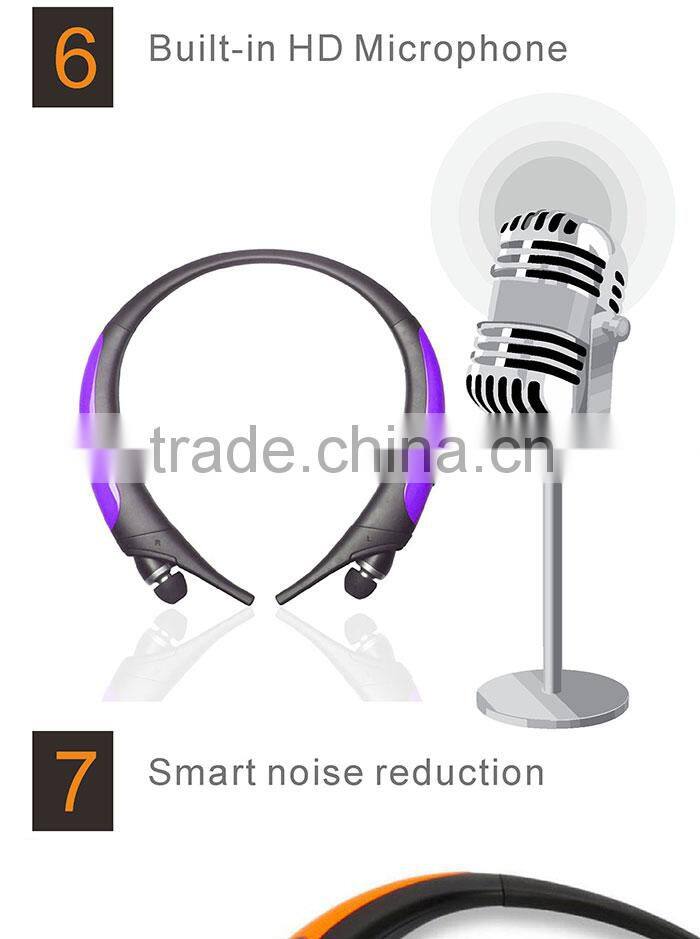 china bluetooth wireless headset headphones price with Calls vibration