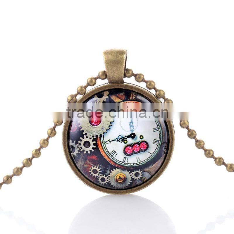 30mm steampunk necklace retrospective bronze pendants cheap price