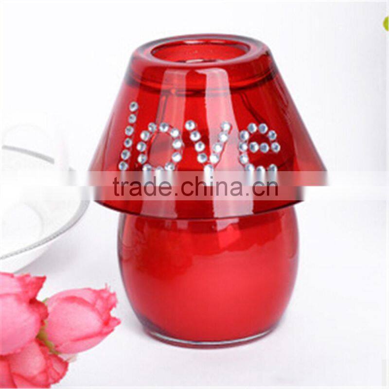 red glass votive shade lamp candle holder for wedding