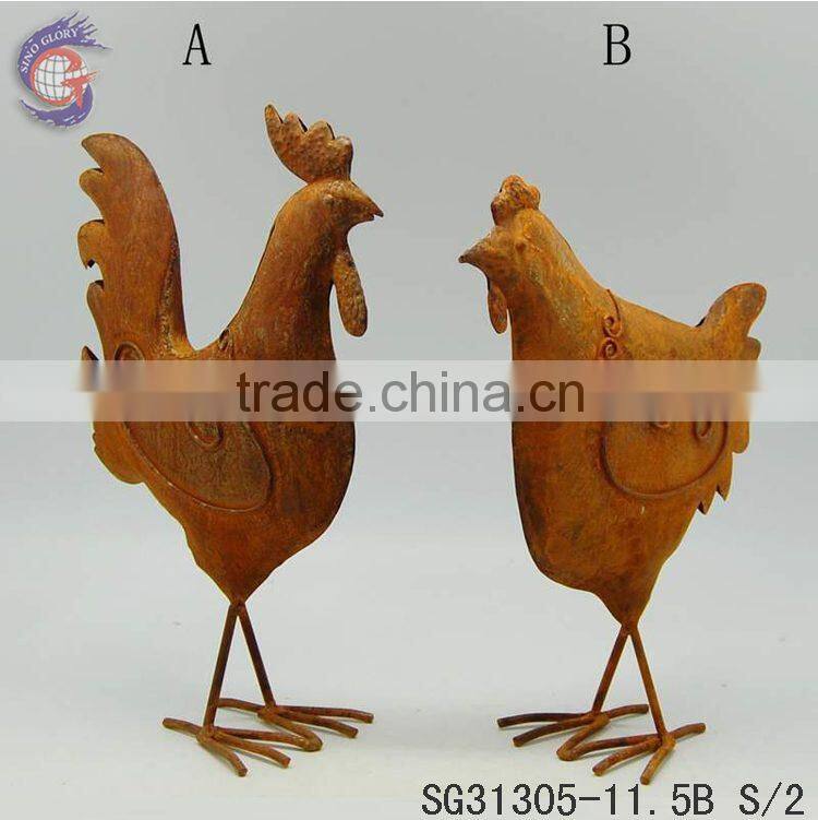 garden decorating rusty metal yard art chicken