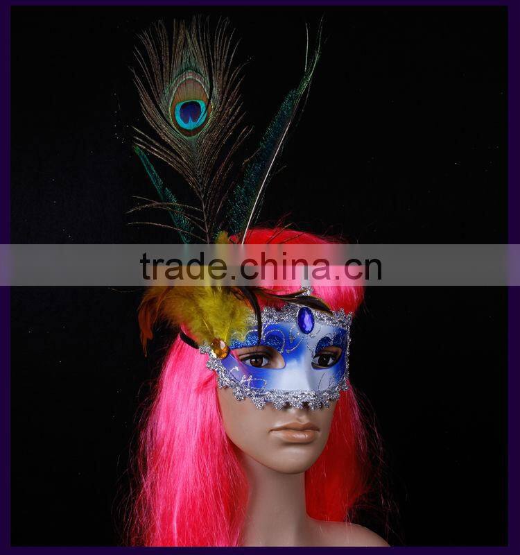 2015new Ostrich feathers famous people masks halloween masks