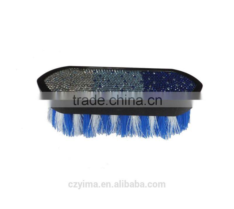 Hot ! bling horse dandy brush/blue gradient pattern/rhinestone