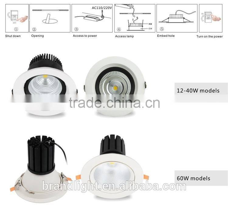 Simple design cob led downlight 10w led recessed mounting holes 95mm down light dimmable led downlight D115*H84mm