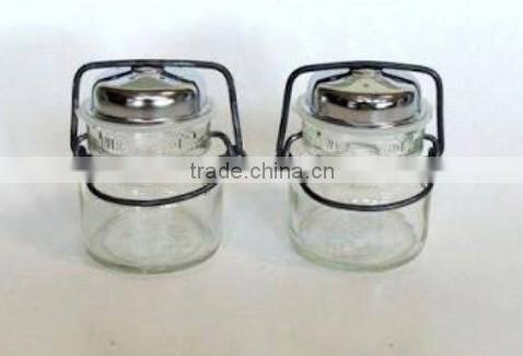 200ml spice/sault glass jar with cover and wire