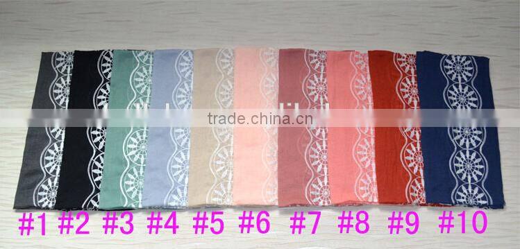 Autumn Winter Korean Fashion 3D Embroidery Design Cotton Scarf Ladies Pashmina Shawl