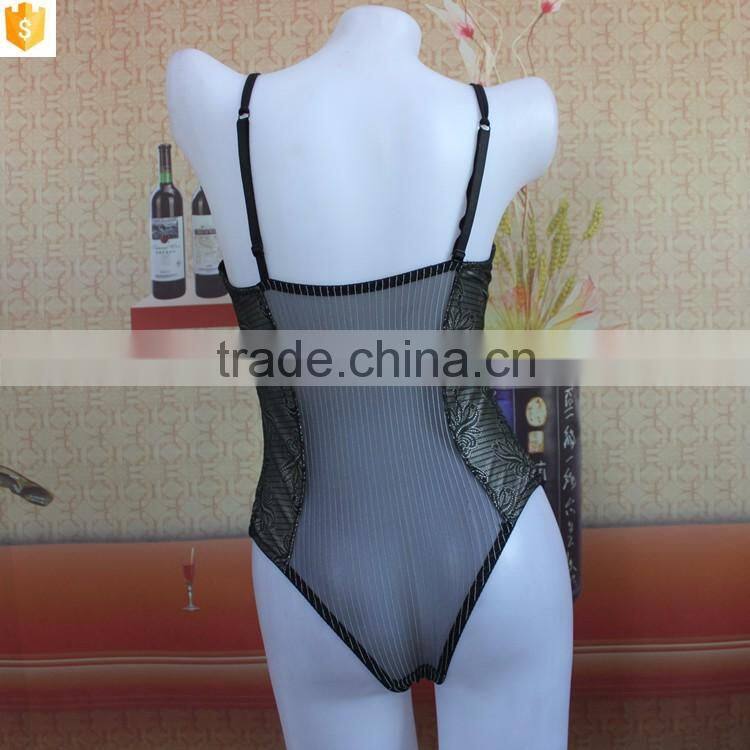 hot special design shapewear, women corset transparent lace with open crotch