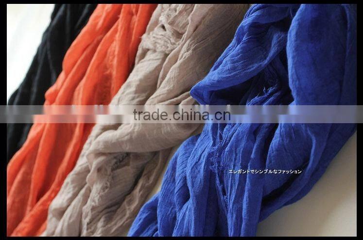2014 Fashion New Cotton & Linen Good Quality Large Long Solid Color Scarf