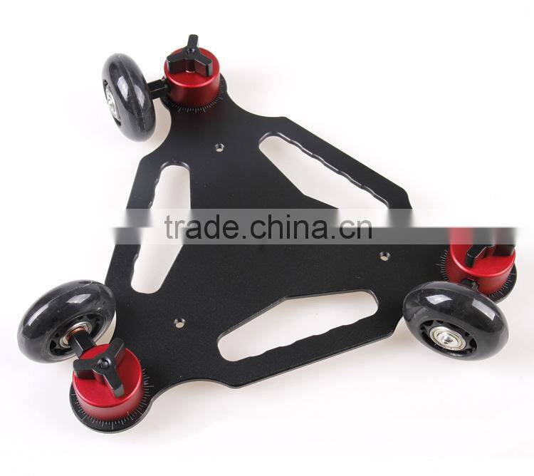 New 3 wheel aluminum camera digital desktop track dolly car