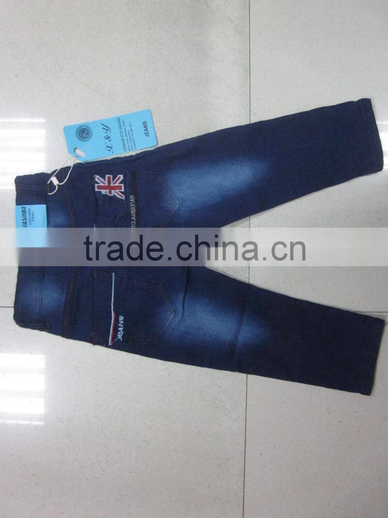 Kids cheap garment stocklot in China jeans
