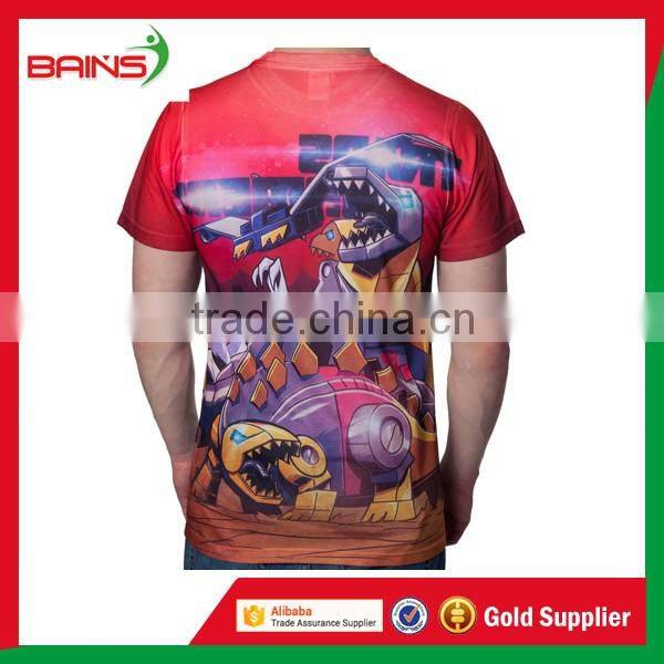 Custom sublimation 3d design t-shirts&100 polyester t shirts made in china