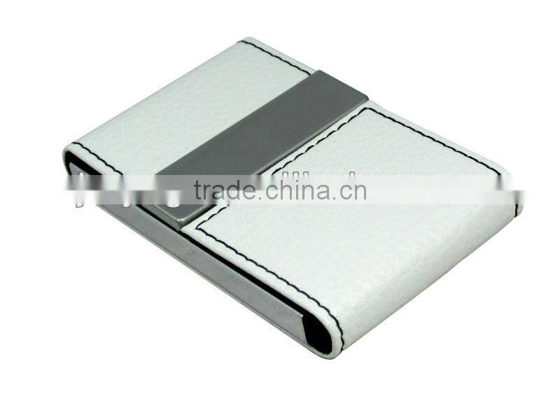 2014 hot selling metal and leather business card holder