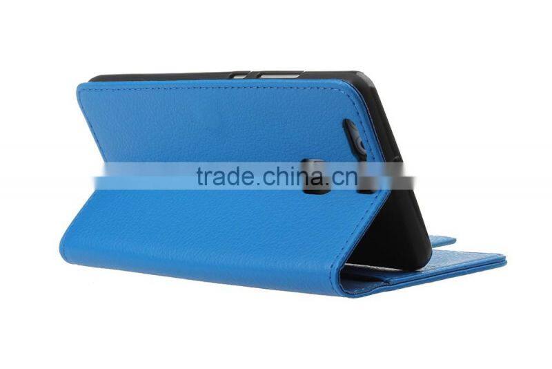 with Card Slot Photo Frame Holder Flip Case for Huawei P9 Litchi Grain PU Leather Wallet Cover MMT MT-5670