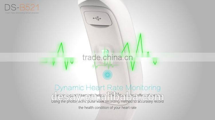 Desay Multi-function Pedometer Call/SMS DS-B521 Smart Band with Heart Rate for iOS 7.1 + Android 4.3 +