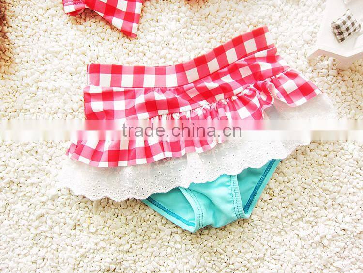 2016 fashion two pieces baby girl bathing suit for beachwear bikini girl child wholesale girl swimming suit(UKS020)