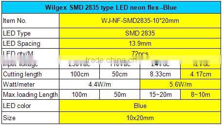 2 years warranty High Quality Blue Jacket LED Flexible blue light rope light