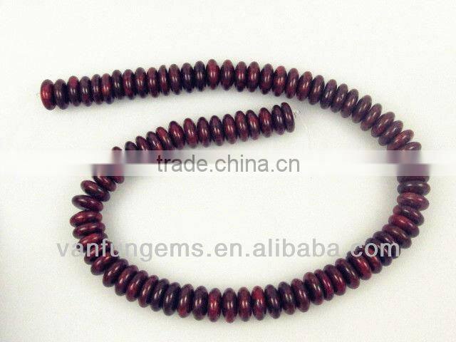 Gemstone Poppy jasper rondelle beads for jewelry