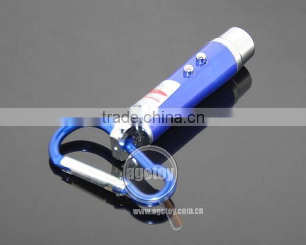 3 in 1 Mini LED Flashlight Torch Lamp Aluminum Carabiner Personality UV Money Detector Electric LED Light Keyring Led Torch