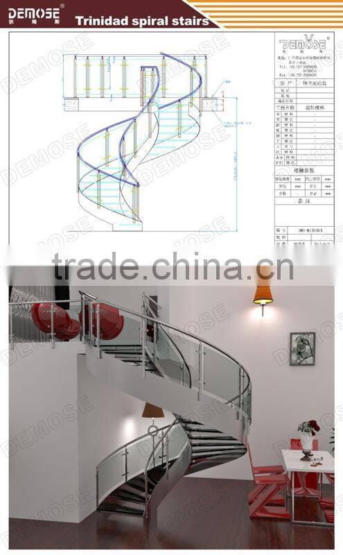Round ladder/circular steel stair with anti-slip strip for stairs
