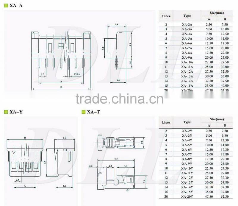 XA 2.5MM Pitch Connector Wire to Board