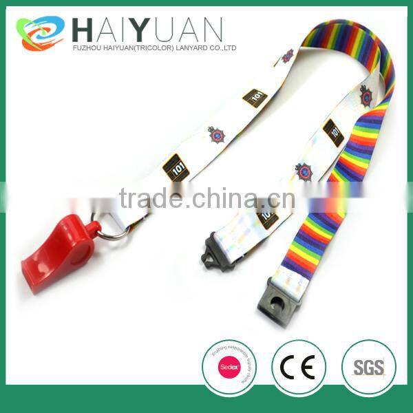 CMYK sublimation elastic lanyard with metal buckle