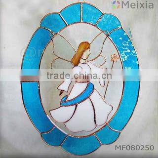 MX040051 tiffany style holiday gift stained glass candle holder for christmas decoration