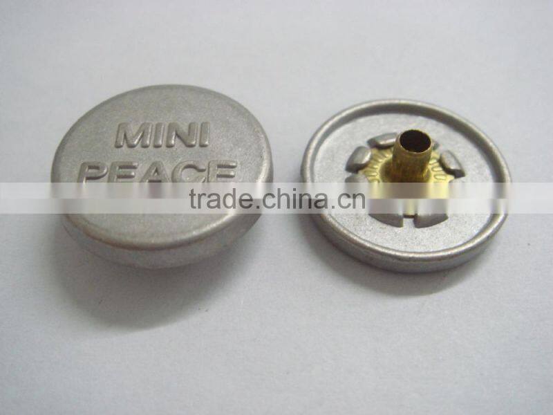 17mm embossed logo metal snap button tape