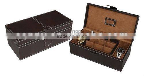 Whoelsale Black Leather gift Cufflinks Box