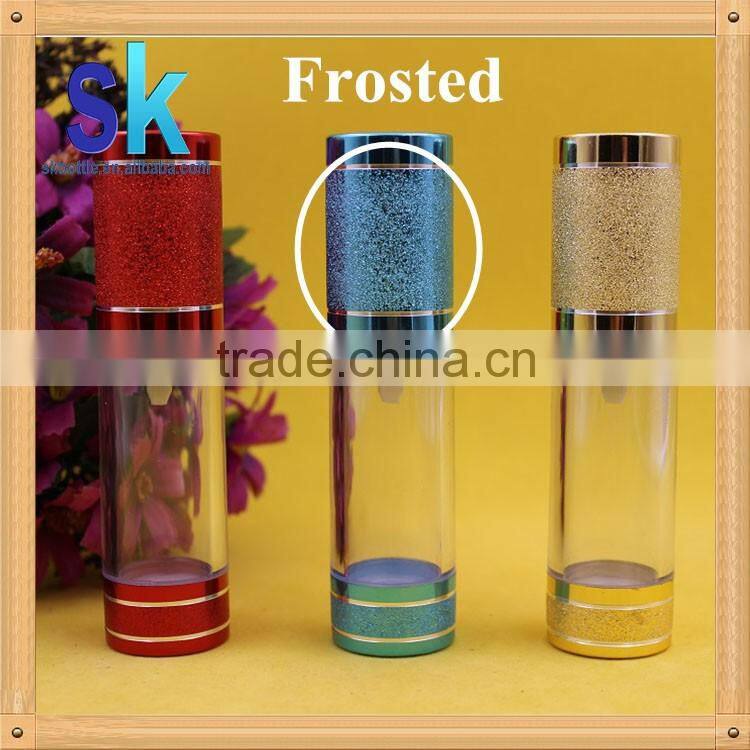 30ml 50ml cosmetic black airless bottle with pump cap for lotion