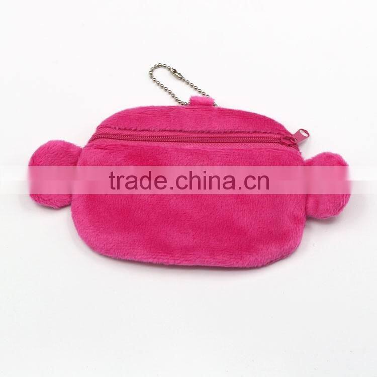 Fighting monkey coin purse, cute animal coin pouch; plush coin purse with metal ball chain