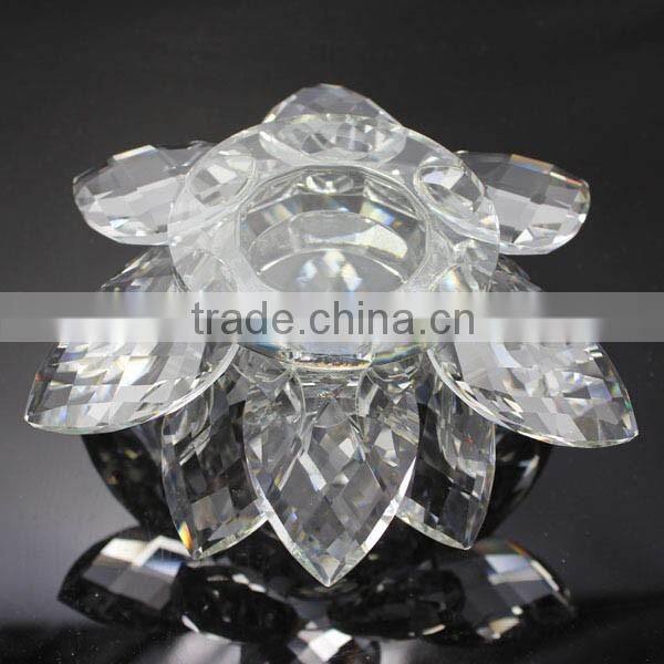 elegant crystal lotus flower candle holder wedding favors