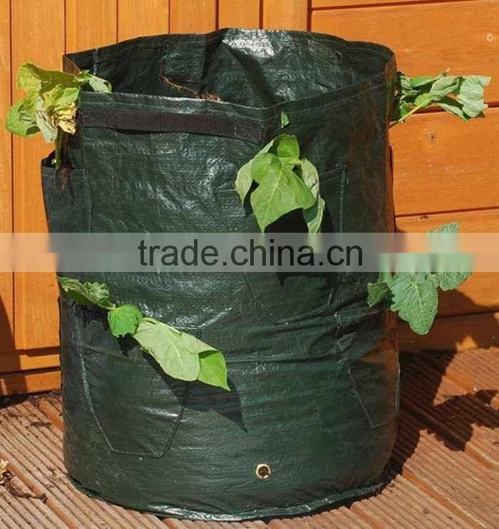 PP/PE Woven Round Garden Herb Planter Bags With Pockets,Herb Planting Grow Bag,Garden Herb Grow Bag